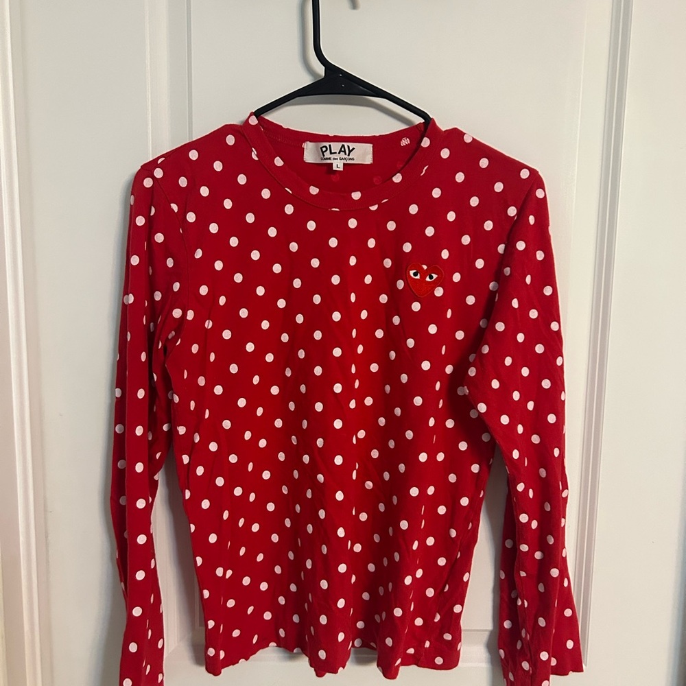 Comme des Garçons Play Red Polka Dot Long Sleeve Shirt